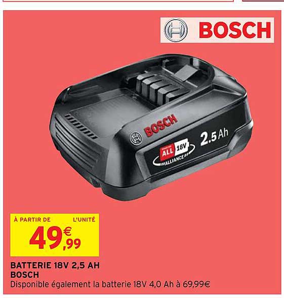 Promo Batterie 18v 2,5 Ah Bosch chez Intermarché Hyper iCatalogue.fr