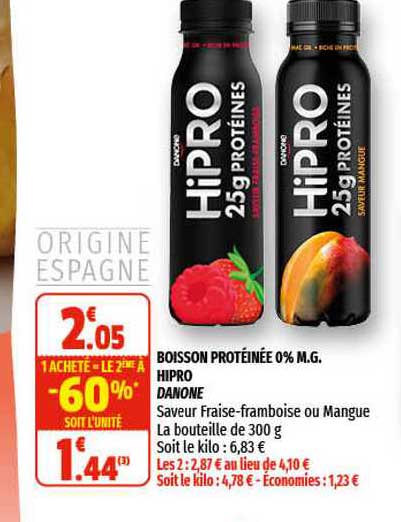 Promo Yaourt Protéiné Hipro 0% M.g. Danone chez Coccinelle Express
