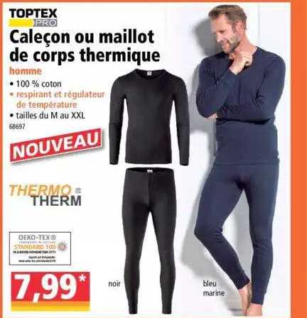 Offre Caleçon Ou Maillot De Corps Thermique Homme Toptex Pro chez Norma