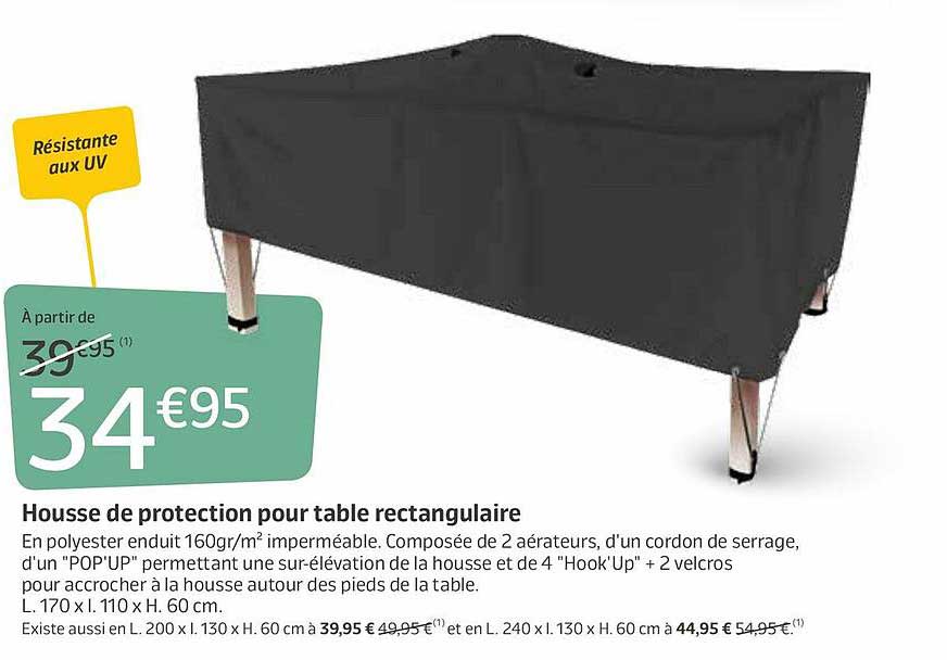 Promo Housse De Protection Pour Table Rectangulaire chez Jardiland