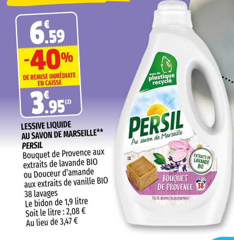 Persil Lessive en poudre au savon de Marseille Bouquet de provences 60  lavages