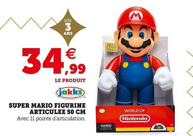Promo Super Mario Figurine Articulée 50 Cm Jakks chez Hyper U 