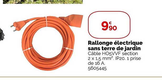 Rallonge électrique Garza 5 Mètres - 2300W/10A, Protection Enfant, IP20 - Câble Intérieur Noir Compact, Garantie 3 Ans