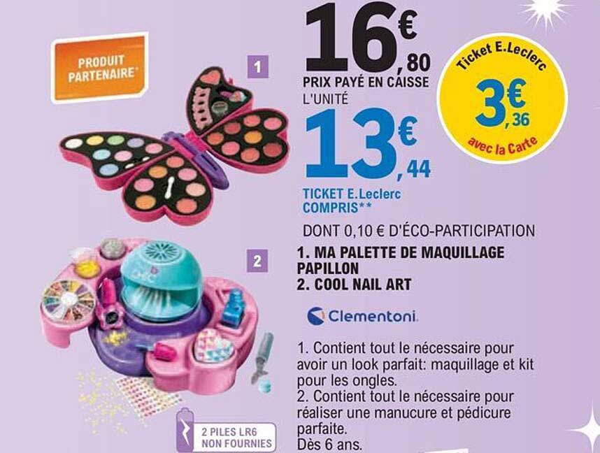 Trousse de maquillage Papillon CLEMENTONI : la boîte de maquillage à Prix  Carrefour
