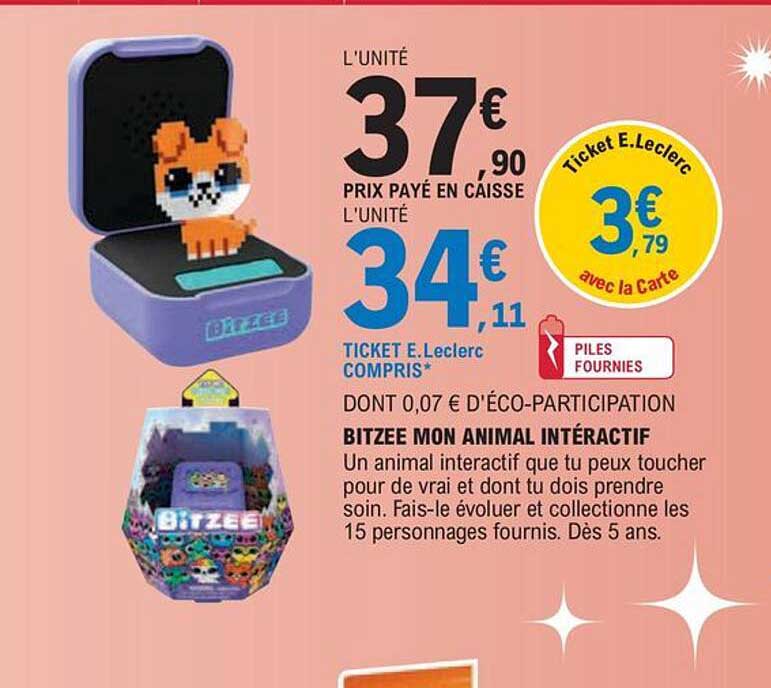 Promo BITZEE, Mon animal interactif chez Carrefour