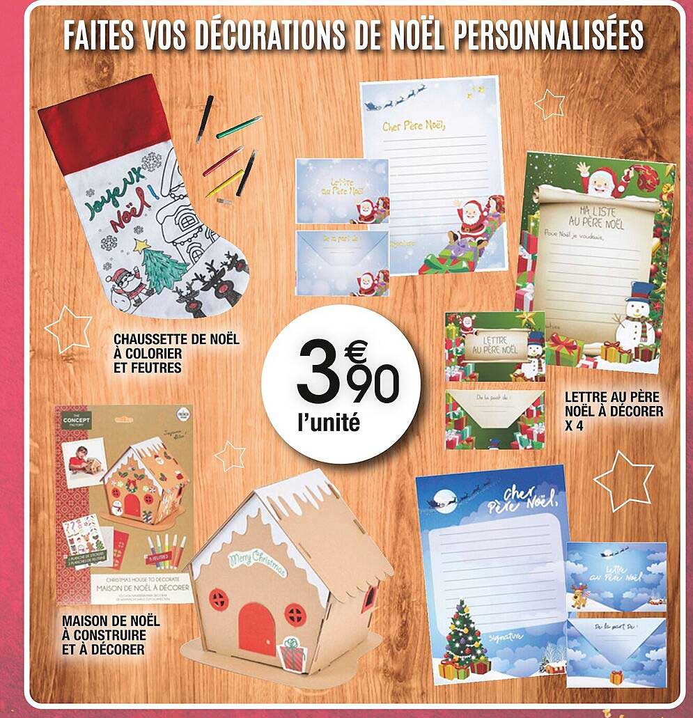 Promo Chaussette De Noël à Colorier Et Feutres, Maison De Noël à
