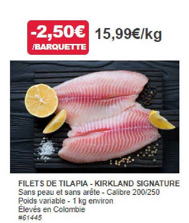 Promo Filets De Tilapia Kirkland Signature chez Costco iCatalogue.fr