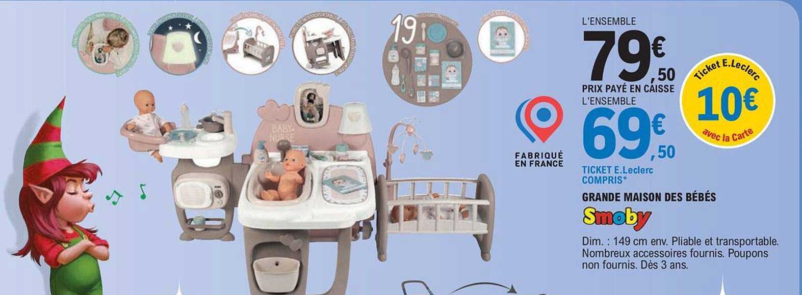 SMOBY - Grande maison des bébés Baby Nurse - Dès 3 ans - Super U