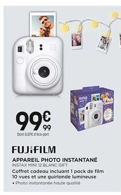 FUJIFILM Instax Mini 12 Blanc Pack Cadeau