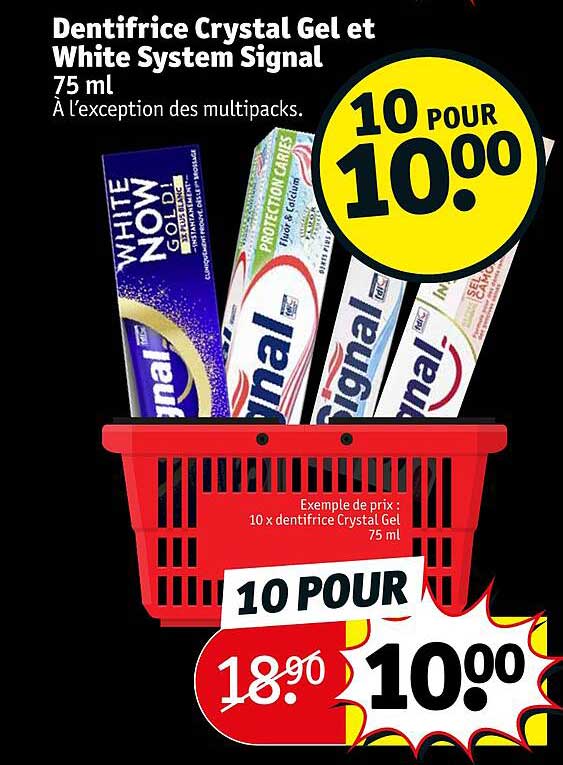 Promo Dentifrice Crystal Gel Et White System Signal chez Kruidvat