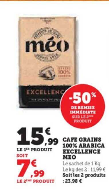 Café en grains Méo Excellence - 1Kg –