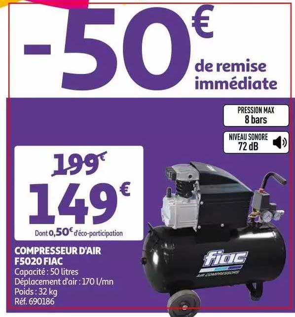 Auchan Compresseur D'air F5020 Fiac