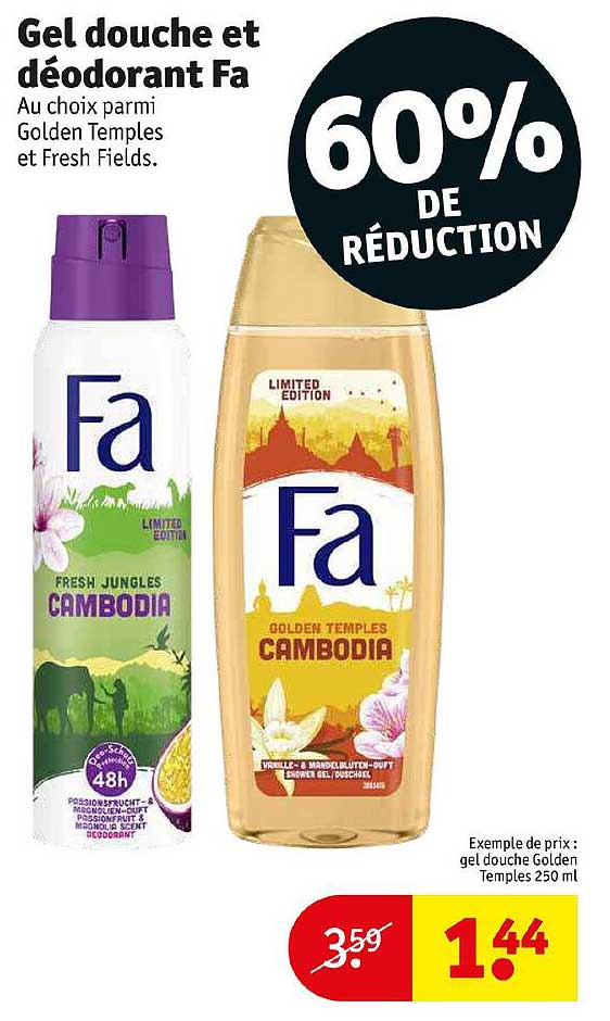 Promo Gel Douche Et Déodorant Fa chez Kruidvat iCatalogue.fr