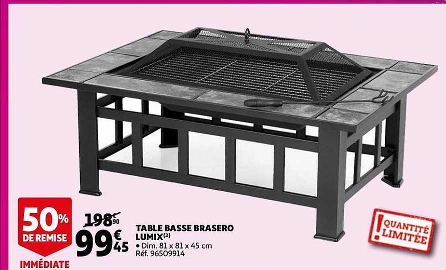 Auchan Table Basse Brasero Lumix