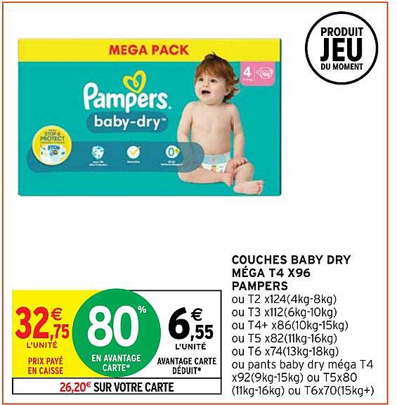 PAMPERS Baby-dry couche taille 3 (6-10Kg) MEGA PACK x112 couches 