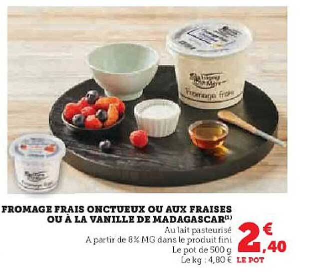 Promo Fromage Frais Onctueux Ou Aux Fraises Ou à La Vanille De Madagascar Chez Hyper U 