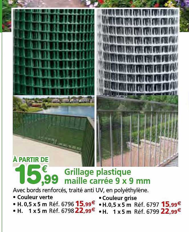 Grillage plastique vert traité anti UV - Provence Outillage