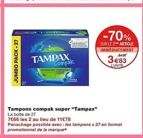 Promo Tampons Compak Super 