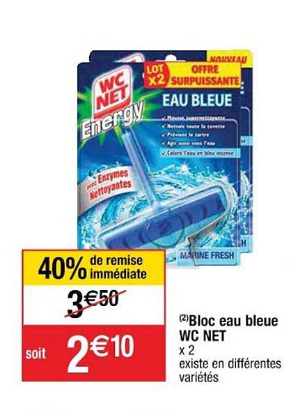 Bloc WC Net Energy Eau bleue, Marine fresh sur