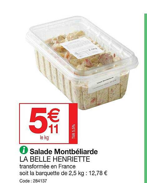 Promo Salade Montbéliarde La Belle Henriette chez Promocash - iCatalogue.fr