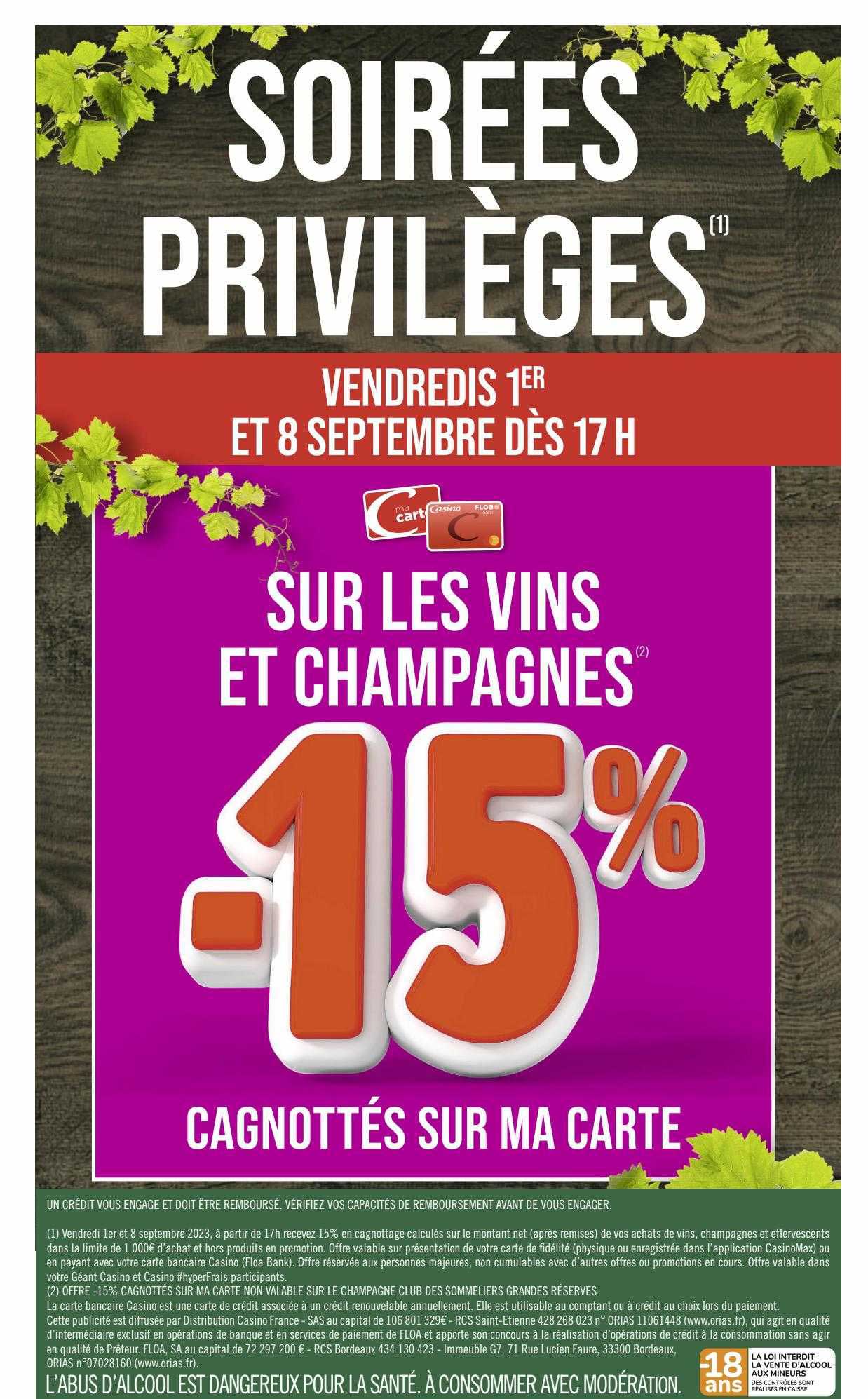 Promo Les Vins Et Champagnes chez Géant Casino - iCatalogue.fr