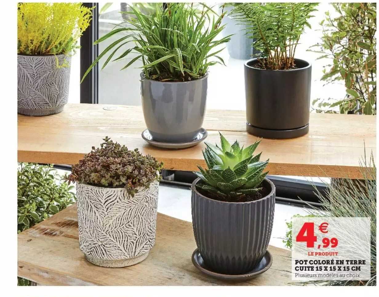 Promo Pot Coloré En Terre Cuite chez Hyper U - iCatalogue.fr