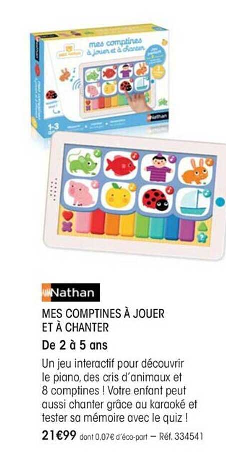 Nathan Tablette interactive : Mes comptines à jouer et à chanter