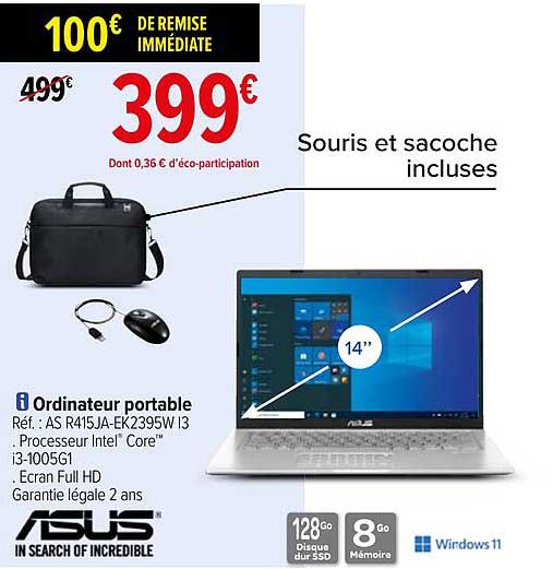 Promo Ordinateur Portable 14" Asus chez Carrefour iCatalogue.fr