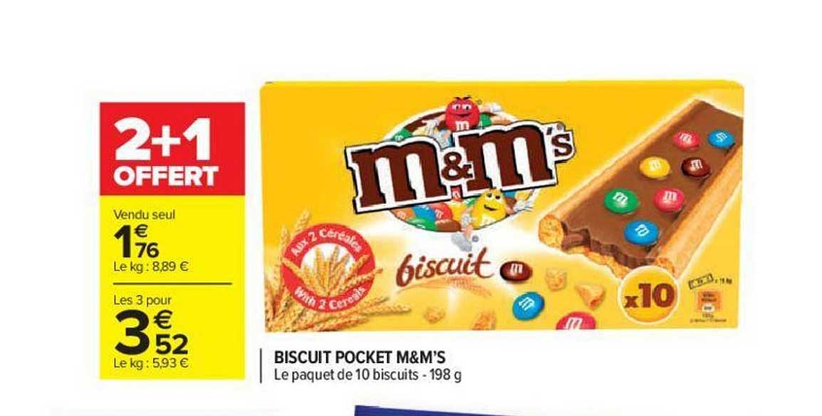 Offre Biscuit Pocket M M S 2 1 Offert Chez Carrefour Market