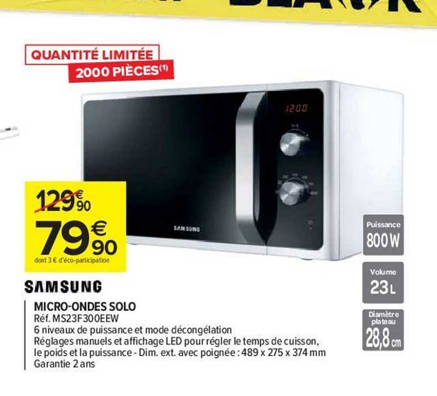 Promo * Micro-ondes sans plateau tournant chez Carrefour