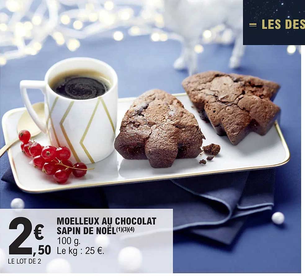 Promo Moelleux Au Chocolat Sapin De Noël chez E.Leclerc iCatalogue.fr