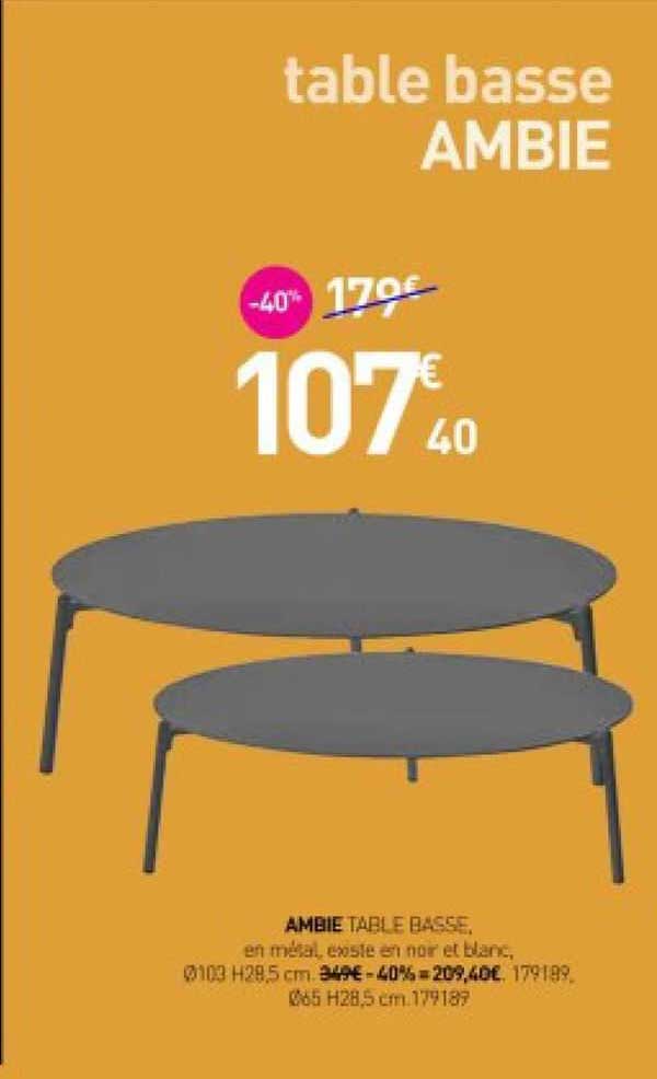 Promo Table Basse Ambie chez Habitat iCatalogue.fr