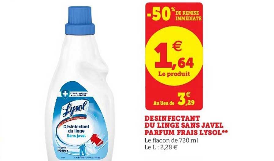 Désinfectant Du Linge LYSOL : le flacon de 720mL à Prix Carrefour