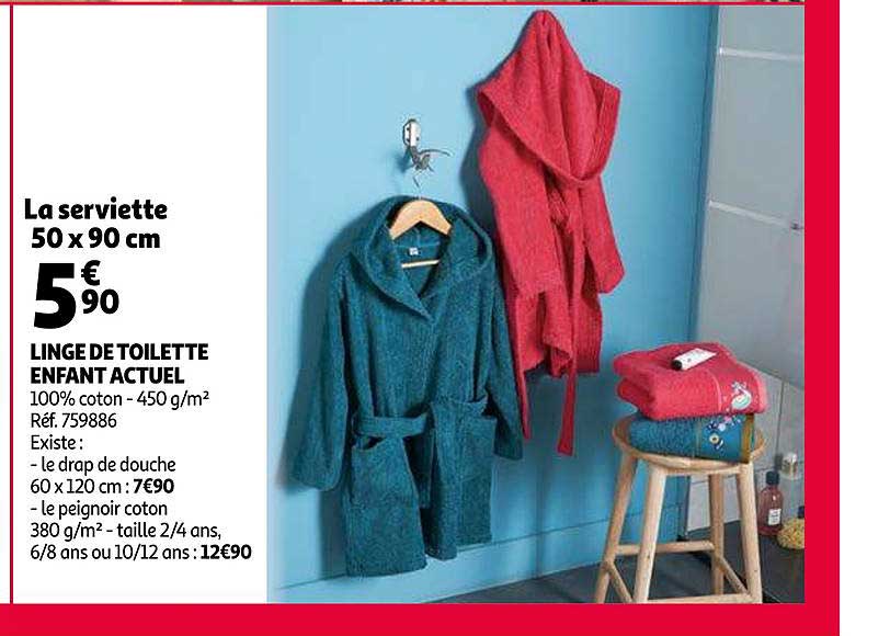 Offre Linge De Toilette Enfant Actuel Chez Auchan