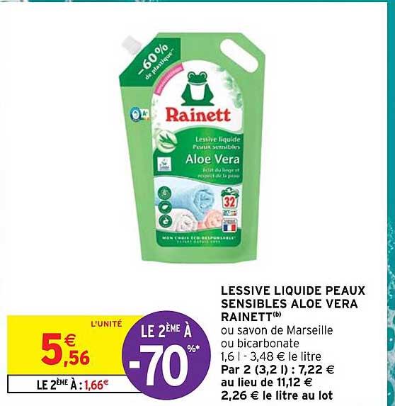 Promo Bonux lessive liquide l'original au bicarbonate peaux sensibles 38  lavages (b) chez Intermarché