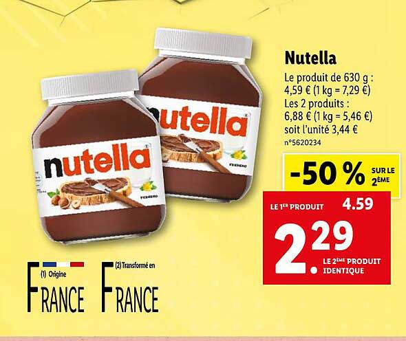 Promo Nutella chez Lidl iCatalogue.fr