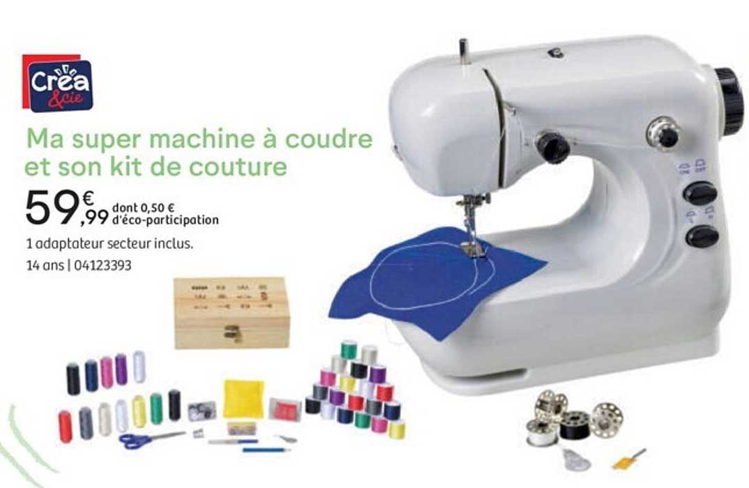 Promo Crea & cie ma super machine à coudre et son kit de couture chez  JouéClub