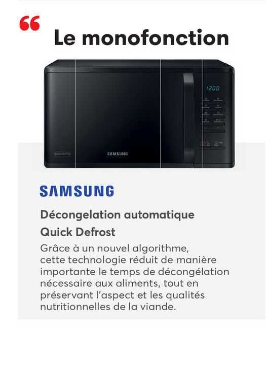 Offre Décongélation Automatique Quick Defrost Samsung chez BUT