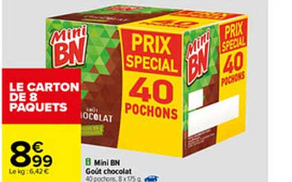 Promo Mini Bn Goût Chocolat Chez Carrefour - ICatalogue.fr