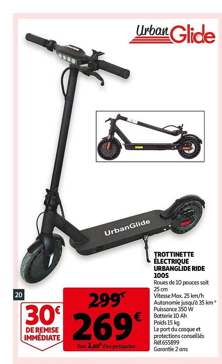 Promo Trottinette électrique Urbanglide Ride 100s chez Auchan 