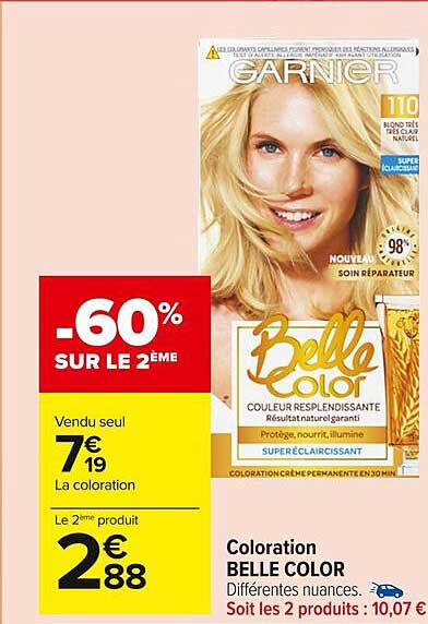 Promo Coloration Belle Color chez Carrefour Market - iCatalogue.fr