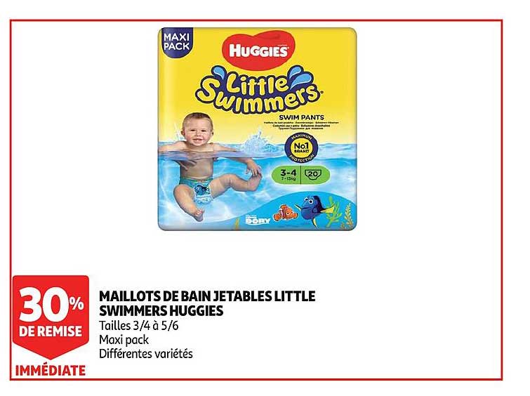 Offre Maillots De Bain Jetables Little Swimmers Huggies 30 De Remise Immediate Chez Auchan