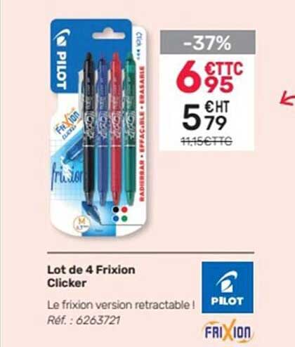 Lot De 5 Stylos FriXion Clicker Effaçables - Pointe 0,7 Mm - Encre Gel Effaçable - Portefeuille Tropical