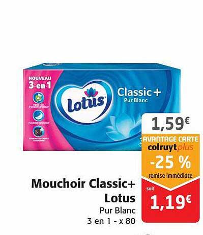 Lotus Mouchoirs Classic+ Extra Doux En Étui - Pack De 3 Boîtes De 24 Étuis - Douceur Intense Et Résistance Exceptionnelle
