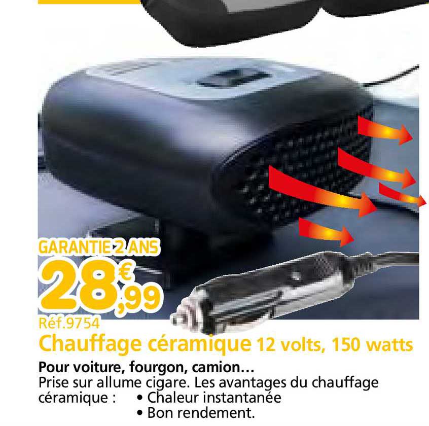 Chauffage de voiture céramique de 12 volts - Provence Outillage