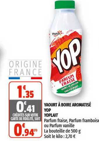 Promo Yaourt Boire Aromatis Yop Yoplait Chez Coccinelle Supermarch Icatalogue Fr