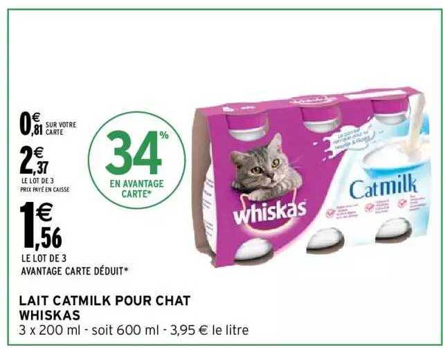 Intermarché Lait Catmilk Pour Chat Whiskas