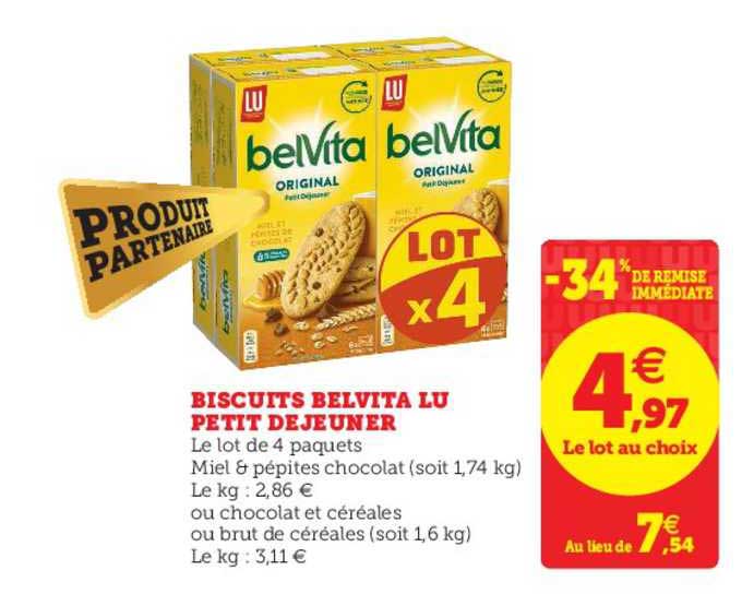 Offre Biscuit Belvita Lu Petit Dejeuner 34 De Remise Immediate Chez Super U