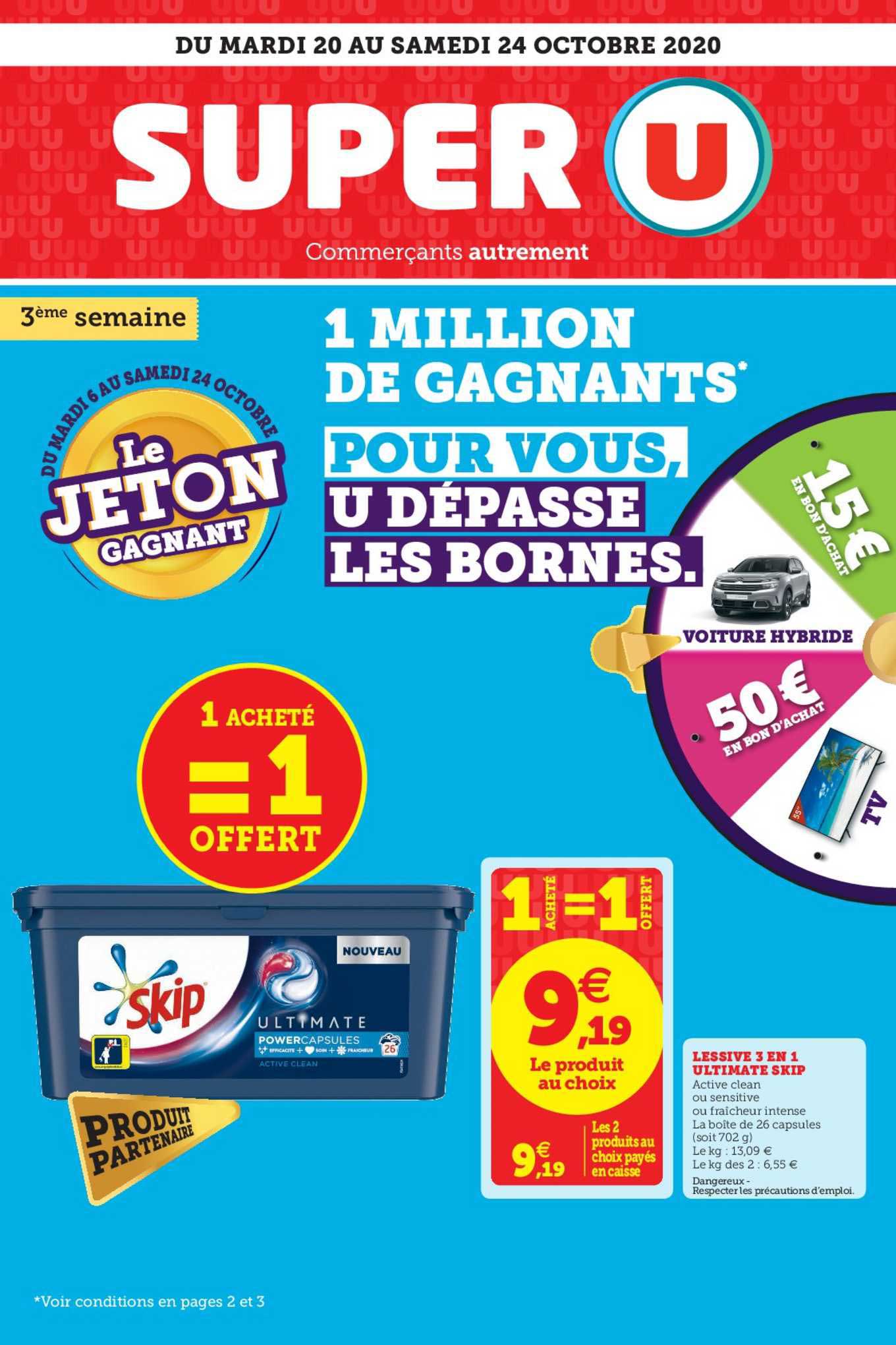 Offre Lessive 3 En 1 Ultimate Skip 2 Achetés + 1 Offert chez Super U