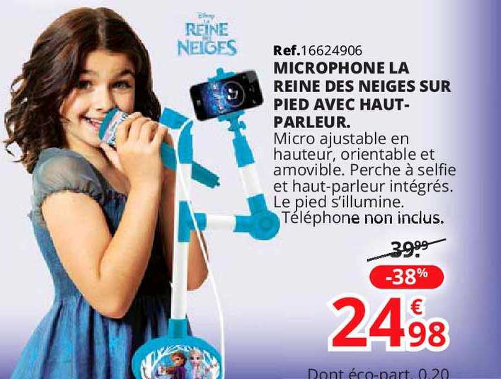 Promo Microphone La Reine Des Neiges Sur Pied Avec Haut Parleur chez Maxi  Toys 